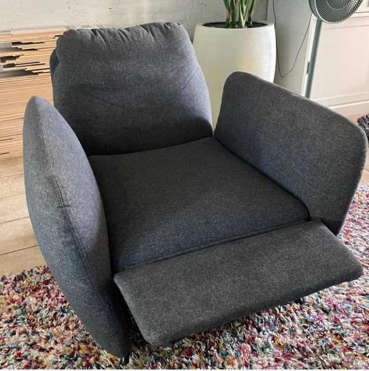 Ikea relax fauteuil donkergrijs, niet verkleurd!, Huis en Inrichting, Fauteuils, Ophalen, Lazy, Gebruikt, Stof