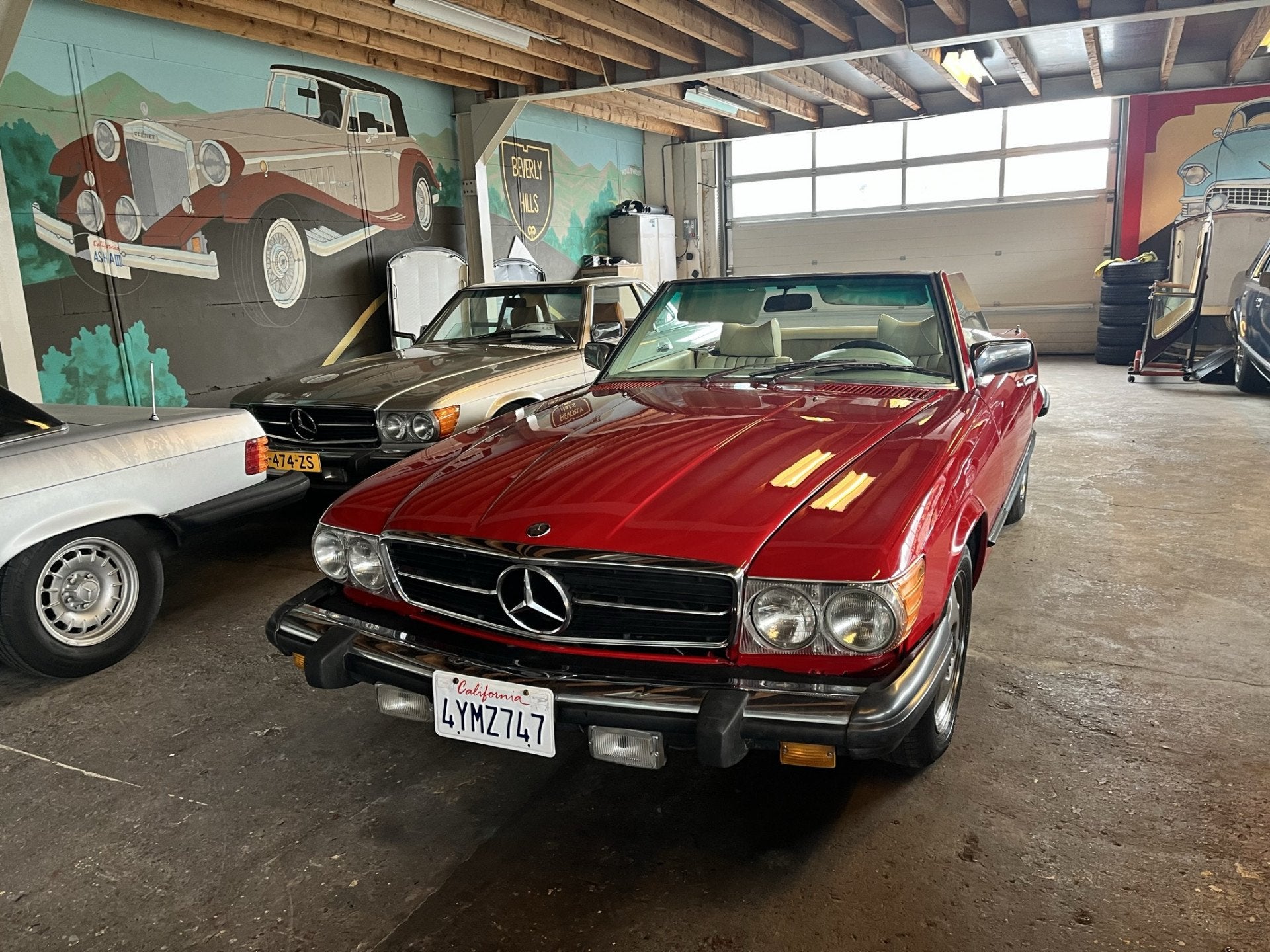 Mercedes-Benz SL-Klasse 450 SL (bj 1977, automaat), Auto's, Automaat, Achterwielaandrijving, Rood, 4520 cc