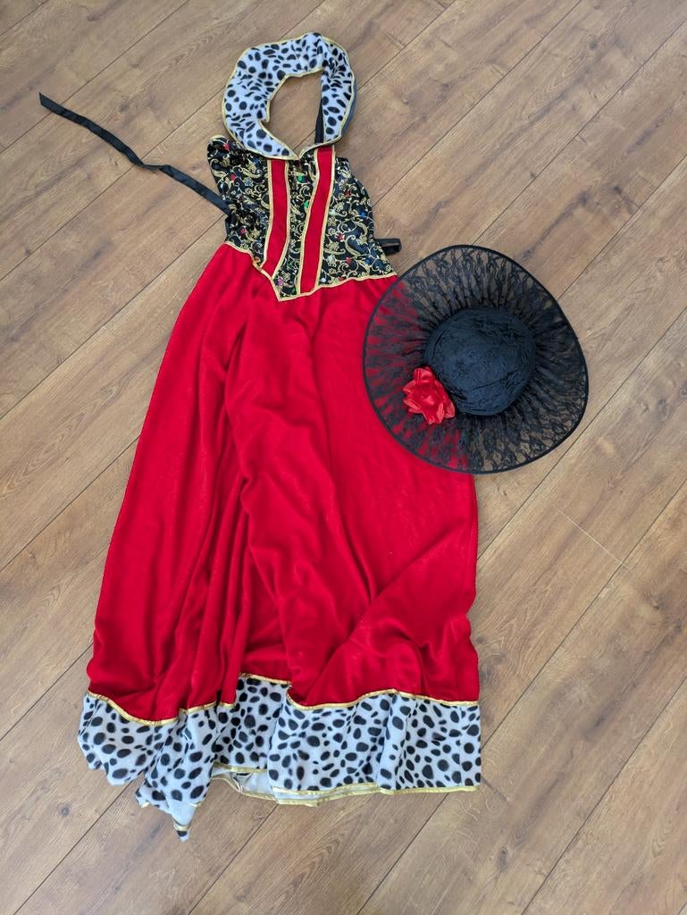 Koninginnen jurk met hoed - Maat L, Kleding | Dames, Carnavalskleding en Feestkleding, Ophalen, Maat 42/44 (L), Kleding, Overige thema's