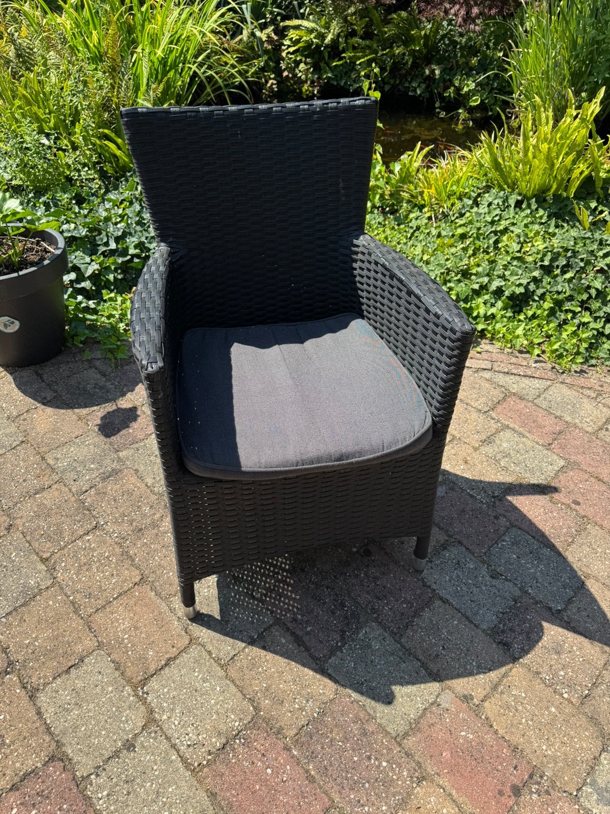 Tuinstoelen zwart, Ophalen, Gebruikt, Kunststof