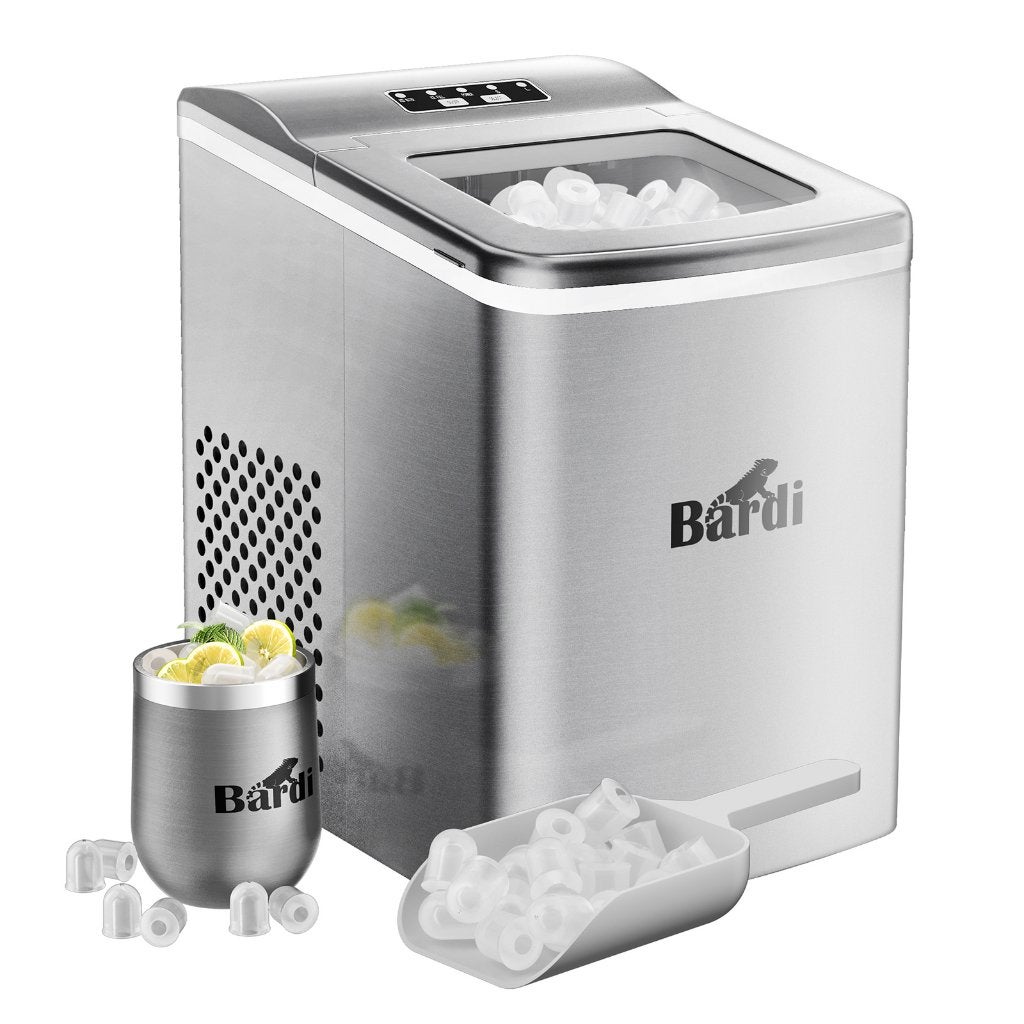 Bardi 2,0 Liter Deluxe Ijsblokjesmachine SET - RVS, Ophalen, Zo goed als nieuw, Zelfvriezend