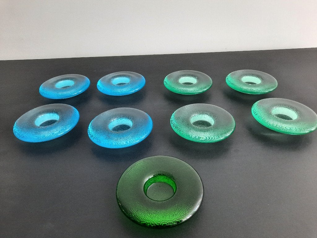 9 x NAPPI Iittala waxinelichthouder, Waxinelichthouder, Ophalen of Verzenden, Groen, Iittala