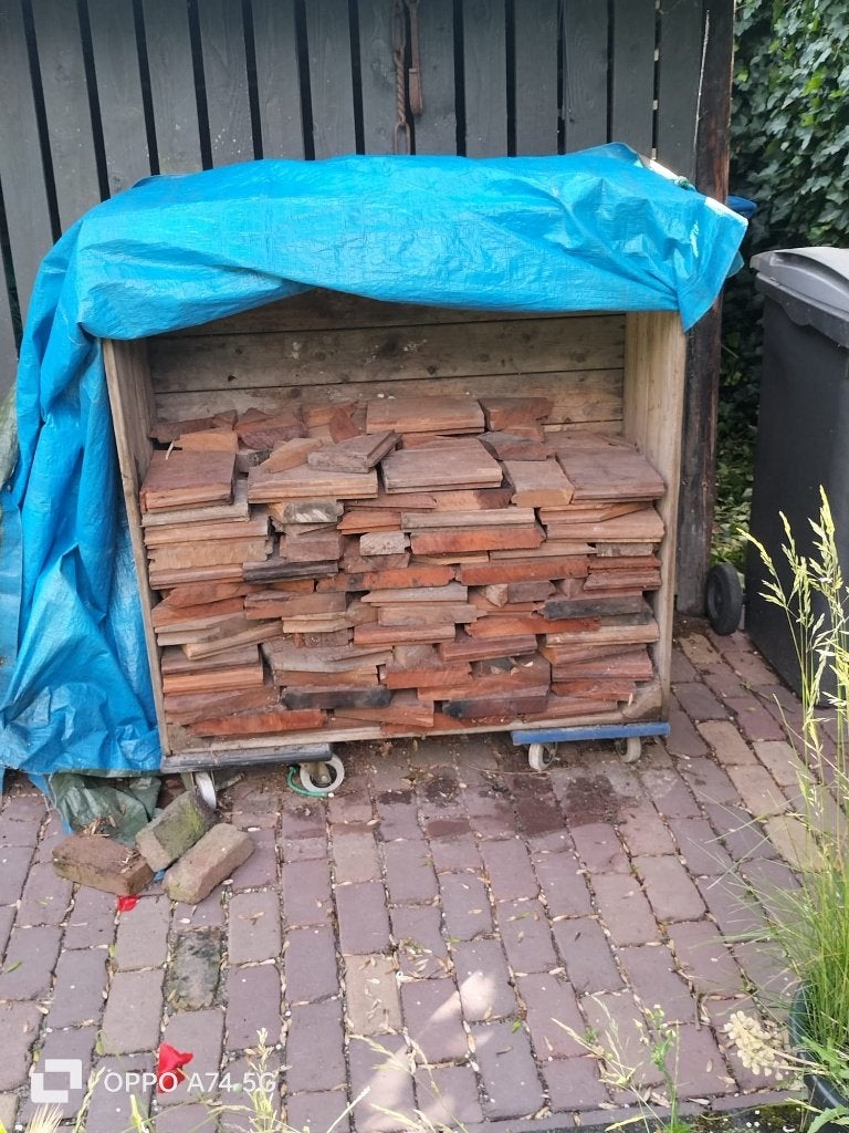 Hardhout, Doe-het-zelf en Verbouw, Hout en Planken, Ophalen, Gebruikt, Minder dan 25 mm, Plank