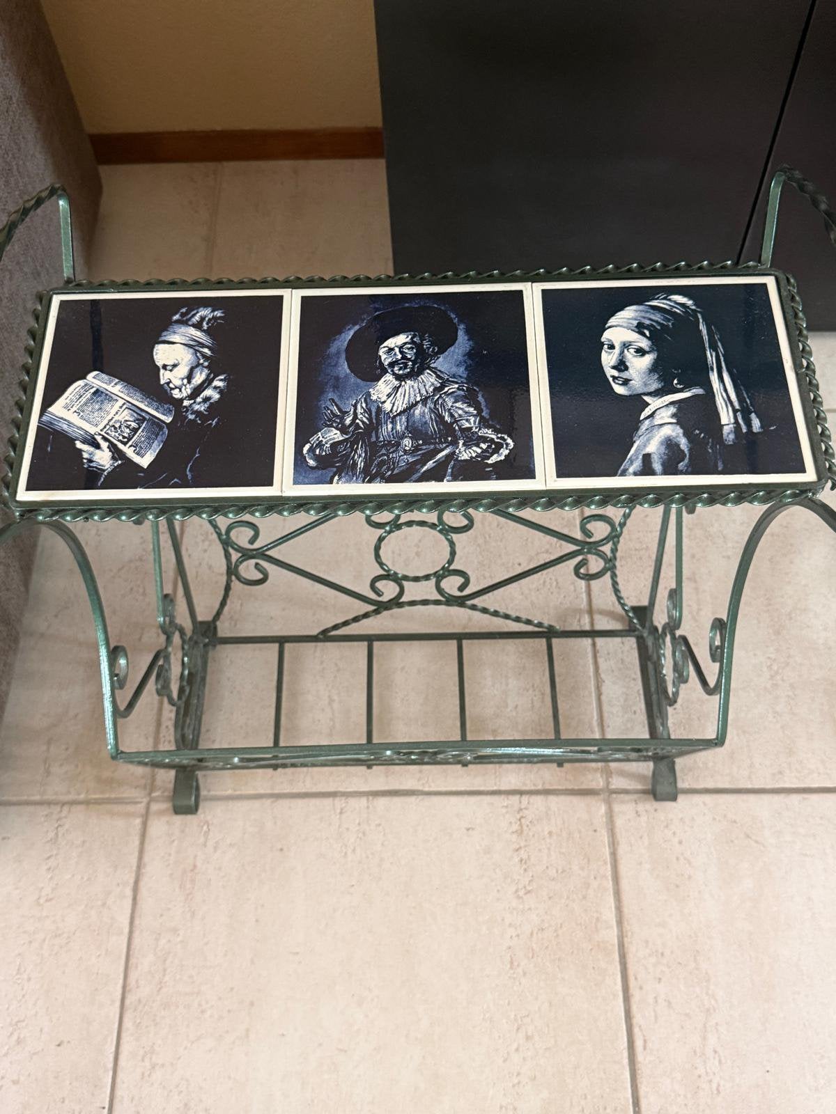 Mooie gietijzeren set. Tafel stoel spiegel, kapstok en meer!, Ophalen, Zo goed als nieuw, 50 tot 100 cm, Minder dan 100 cm