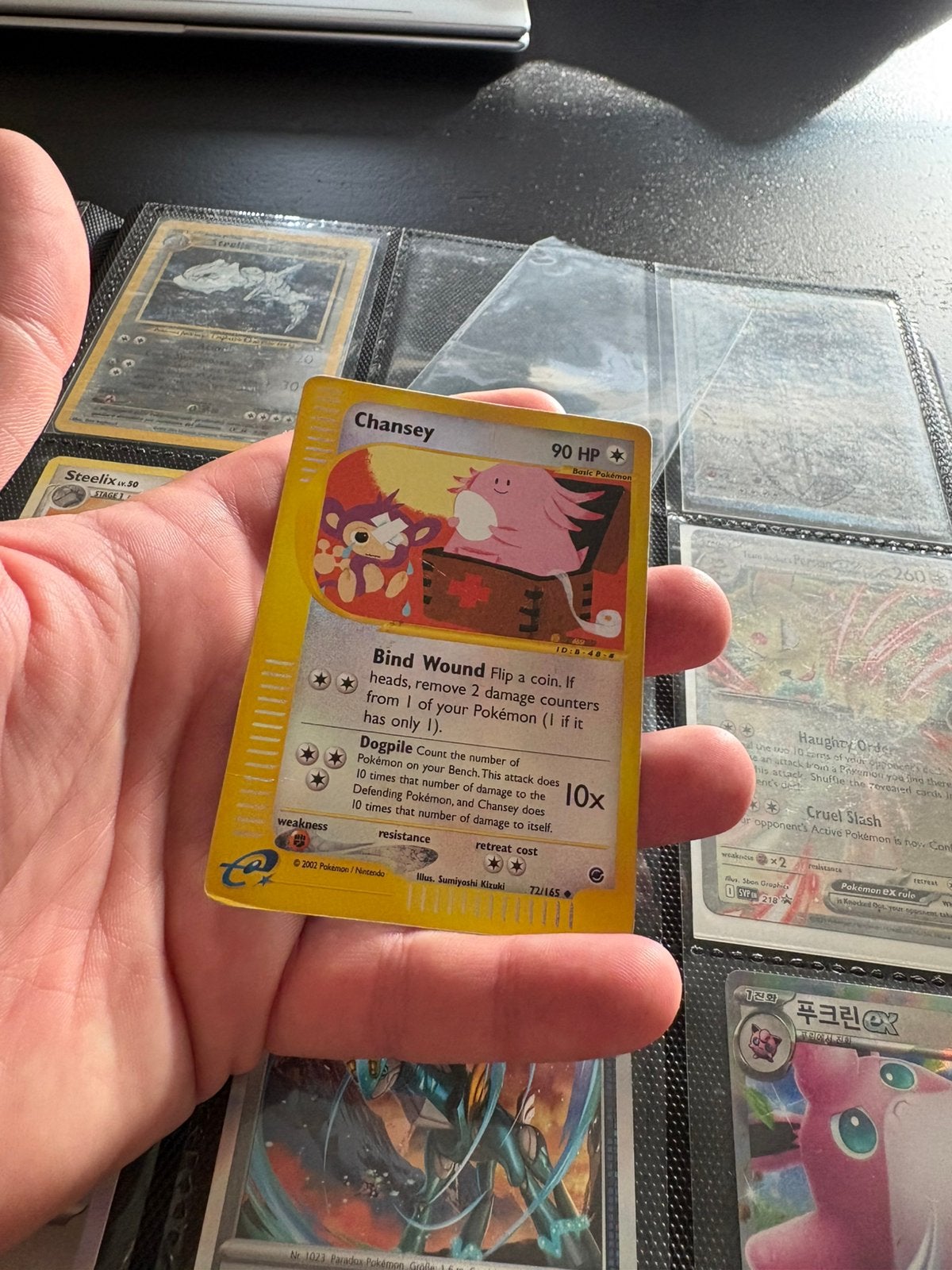 Chansey expedition reverse holo, Ophalen of Verzenden, Zo goed als nieuw, Meerdere kaarten, Foil