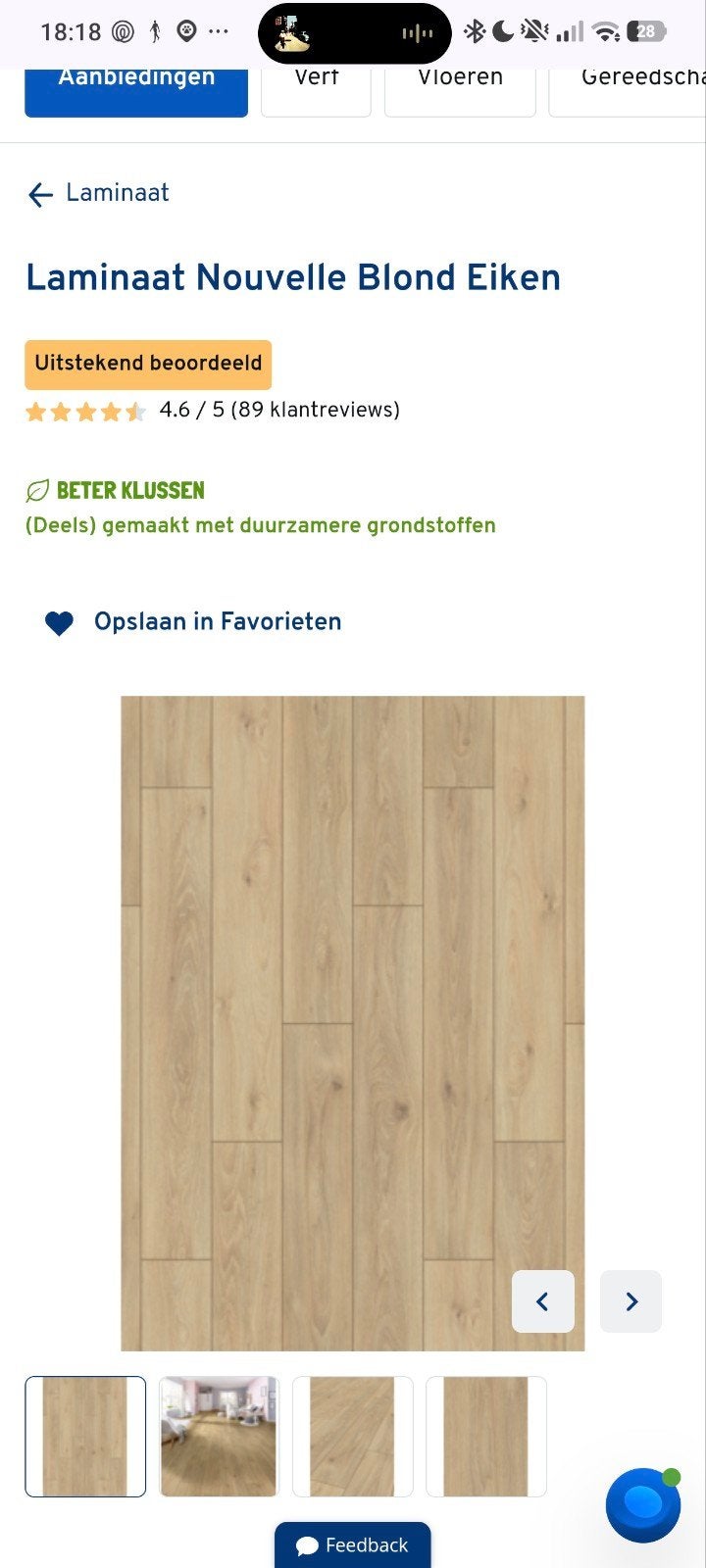 Laminaat Nouvelle Blond Eiken, Ophalen, Nieuw, Laminaat