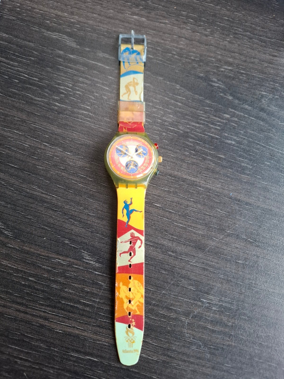 Swatch Atlanta 1996 Olympische Spelen Chronograaf Horloge, Ophalen of Verzenden, Gebruikt, Swatch