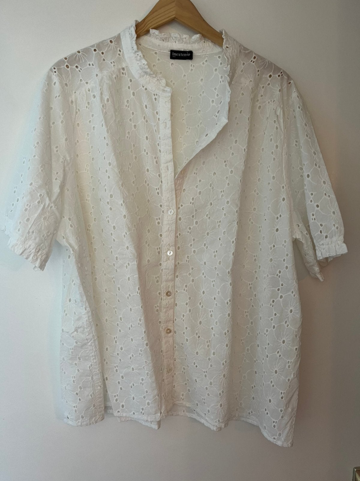 Heel mooi, nieuw bloesje creme broderie mt 46, Kleding | Dames, Ophalen of Verzenden, Nieuw, Maat 46/48 (XL) of groter, Overige kleuren