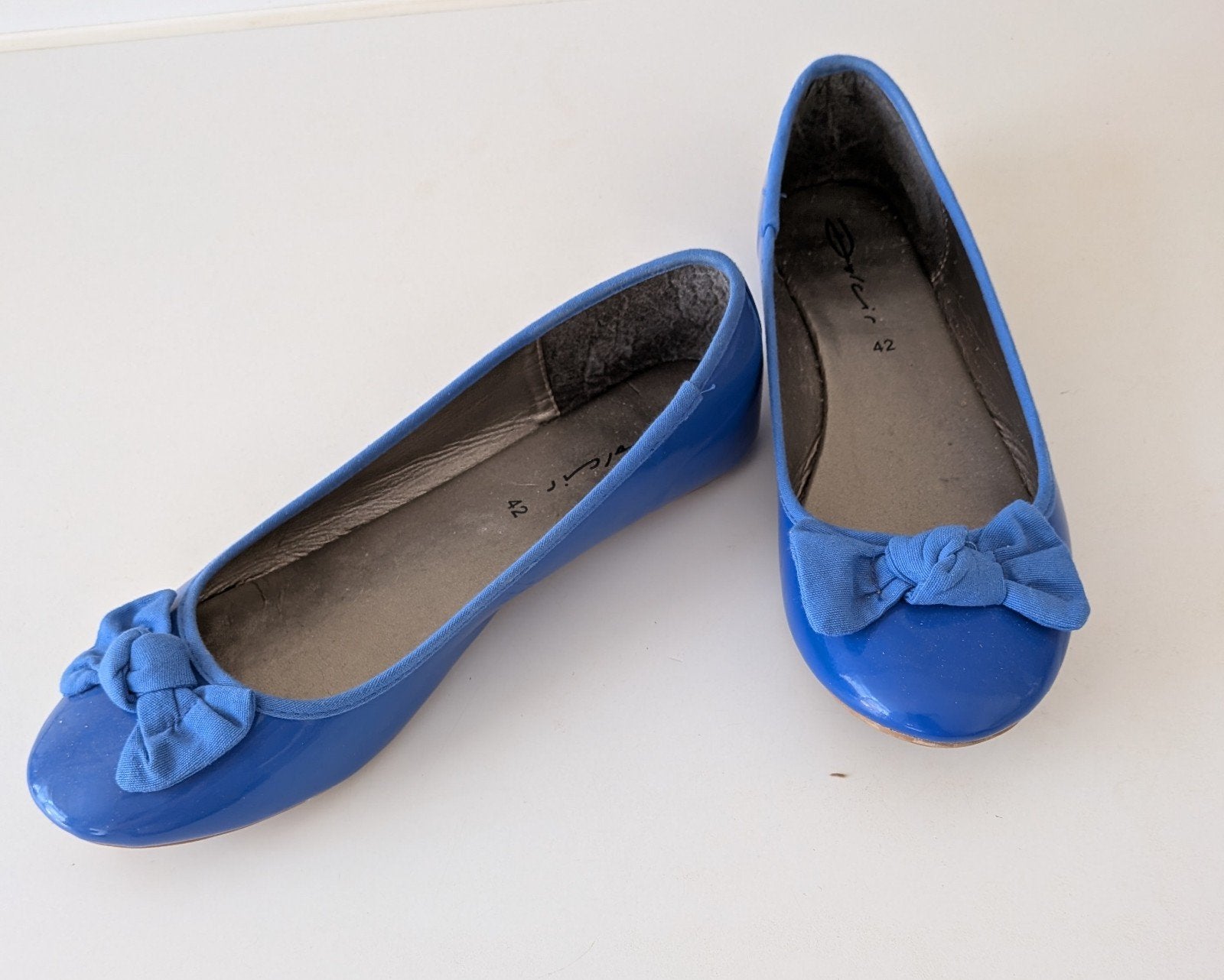 kobaltblauwe lak ballerina's maat 42, Ophalen of Verzenden, Zo goed als nieuw, Zwart