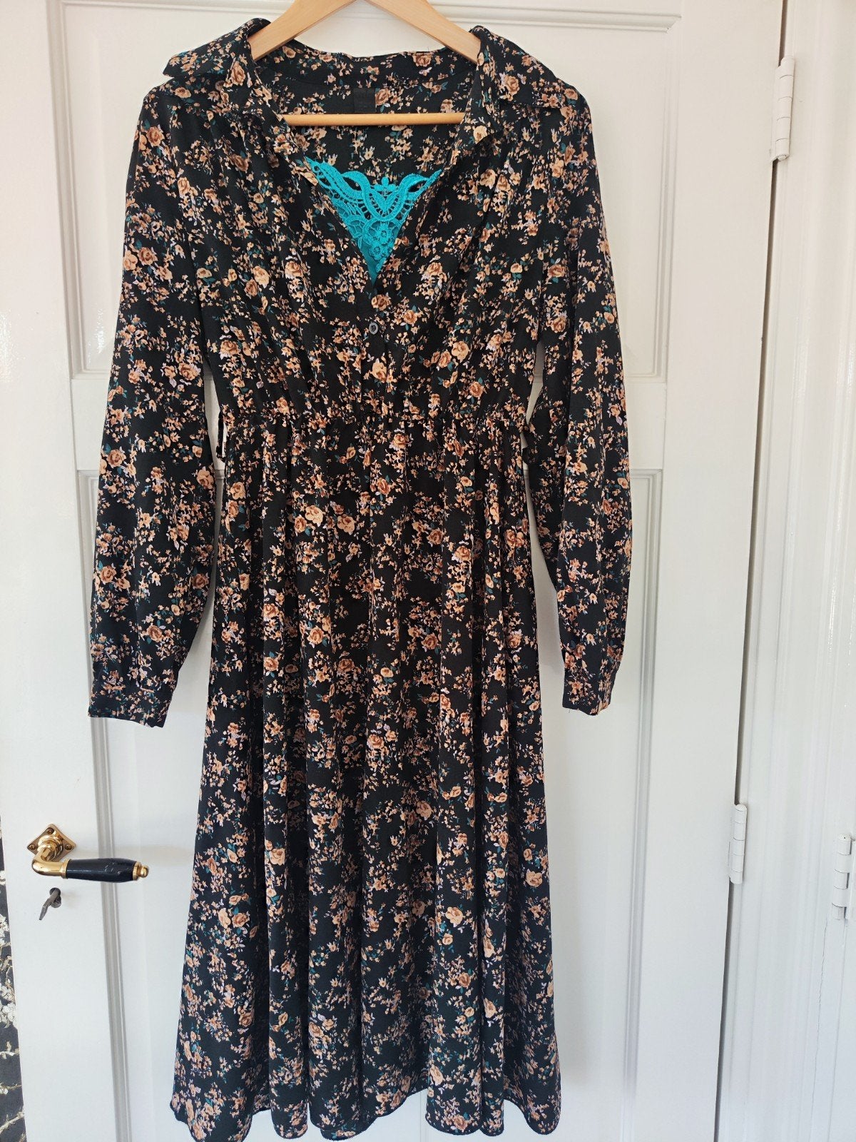 Shein lange bloemenjurk met topje - Maat XL, Meerkleurig, Maat 46/48 (XL) of groter, Ophalen of Verzenden, Onder de knie