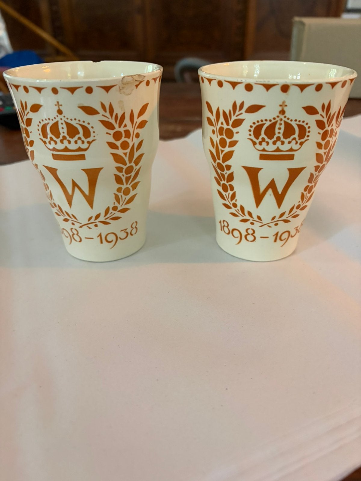 Wilhelmina herdenkingsbekers.., Ophalen of Verzenden