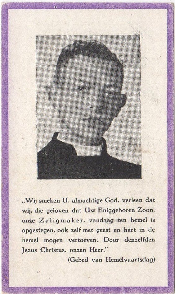 pater Leo de Nijs 1920 Hontenisse + 1950 Den Haag, 30 jaar, Verzamelen, Verzenden
