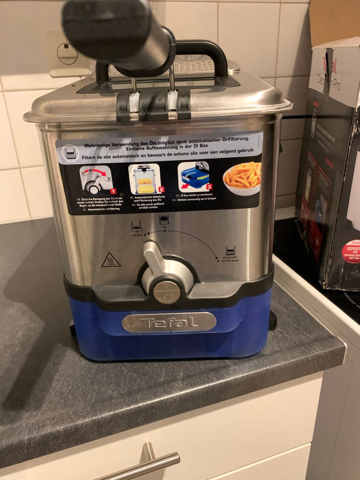 Tefal Oleoclean Pro Friteuse met Oliefiltratie, Witgoed en Apparatuur, Frituurpannen, 3 tot 4 liter, Ophalen of Verzenden, Zo goed als nieuw
