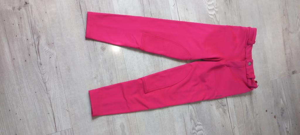 Paardrijbroek rose Fouganza maat 140  10 jaar, Dieren en Toebehoren, Paardrijkleding, Kinderen, Dressuur, Zo goed als nieuw, Onderkleding