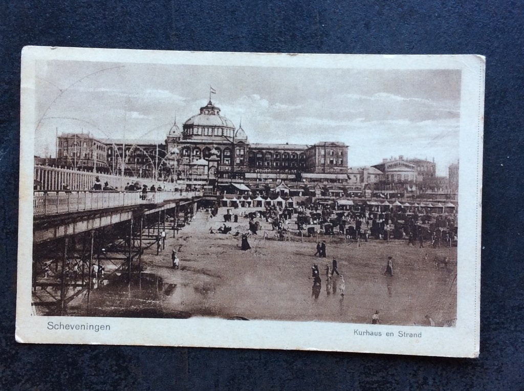 Scheveningen, Kurhaus en Strand, Ophalen of Verzenden, 1920 tot 1940, Gelopen, Zuid-Holland