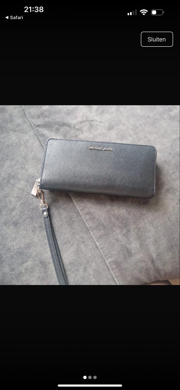 Zwarte Michael Kors Portemonnee, Sieraden, Tassen en Uiterlijk, Ophalen of Verzenden, Gebruikt, Zwart, Overige merken