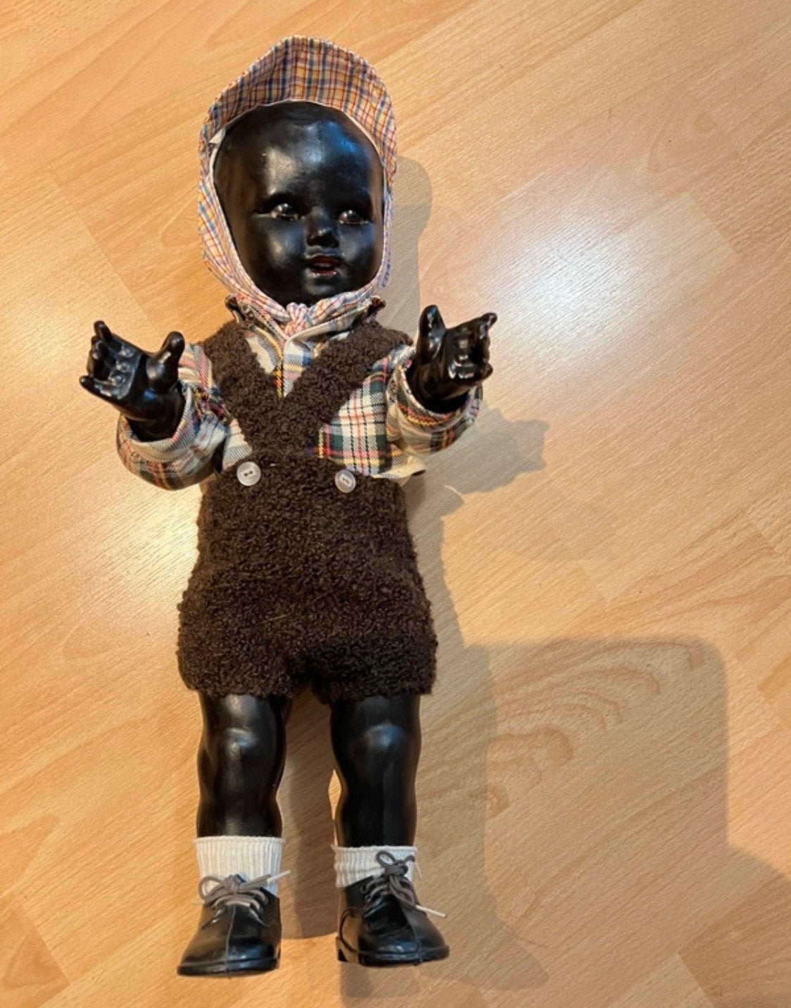 Donkere vintage babypop jaren ‘50 - ‘60 ?, Ophalen of Verzenden, Gebruikt, Pop