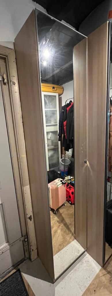 IKEA Pax kast met spiegeldeur en planken. Let op 35 cm diep!, Ophalen, Gebruikt, 200 cm of meer, 50 tot 100 cm