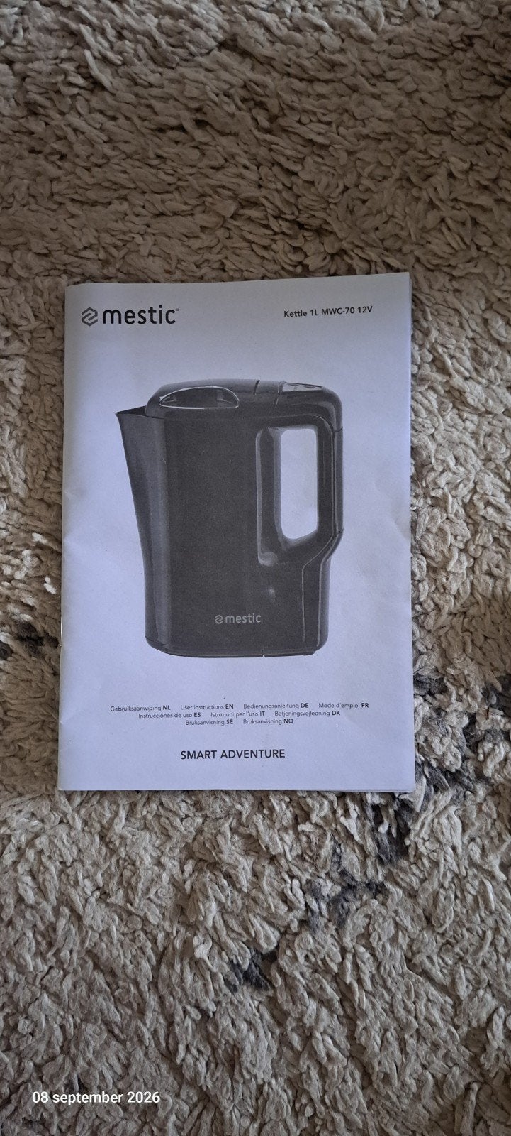 Mestic Waterkoker 1L MWC-70 12V - Ideaal voor onderweg, 1 tot 2 liter, Ophalen of Verzenden, Nieuw