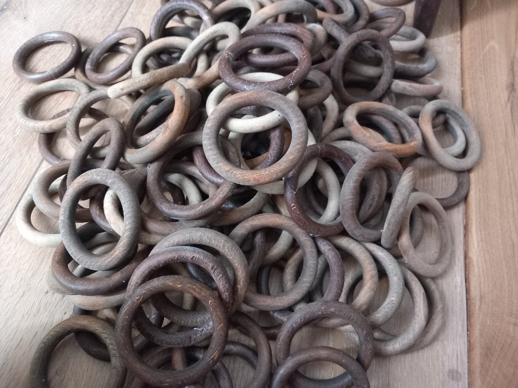 houten ringen vintage, gordijn, macrame, dromenvanger ø 7 cm, Hobby en Vrije tijd, Knutselen, Ophalen, Zo goed als nieuw
