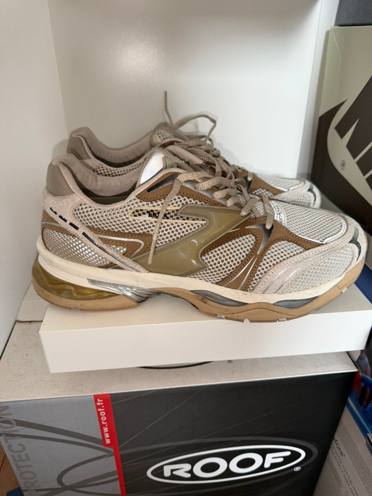 Etonic Sneakers Beige/Bruin – Maat 44 – Y2K / Streetwear, Ophalen of Verzenden, Zo goed als nieuw, Bruin