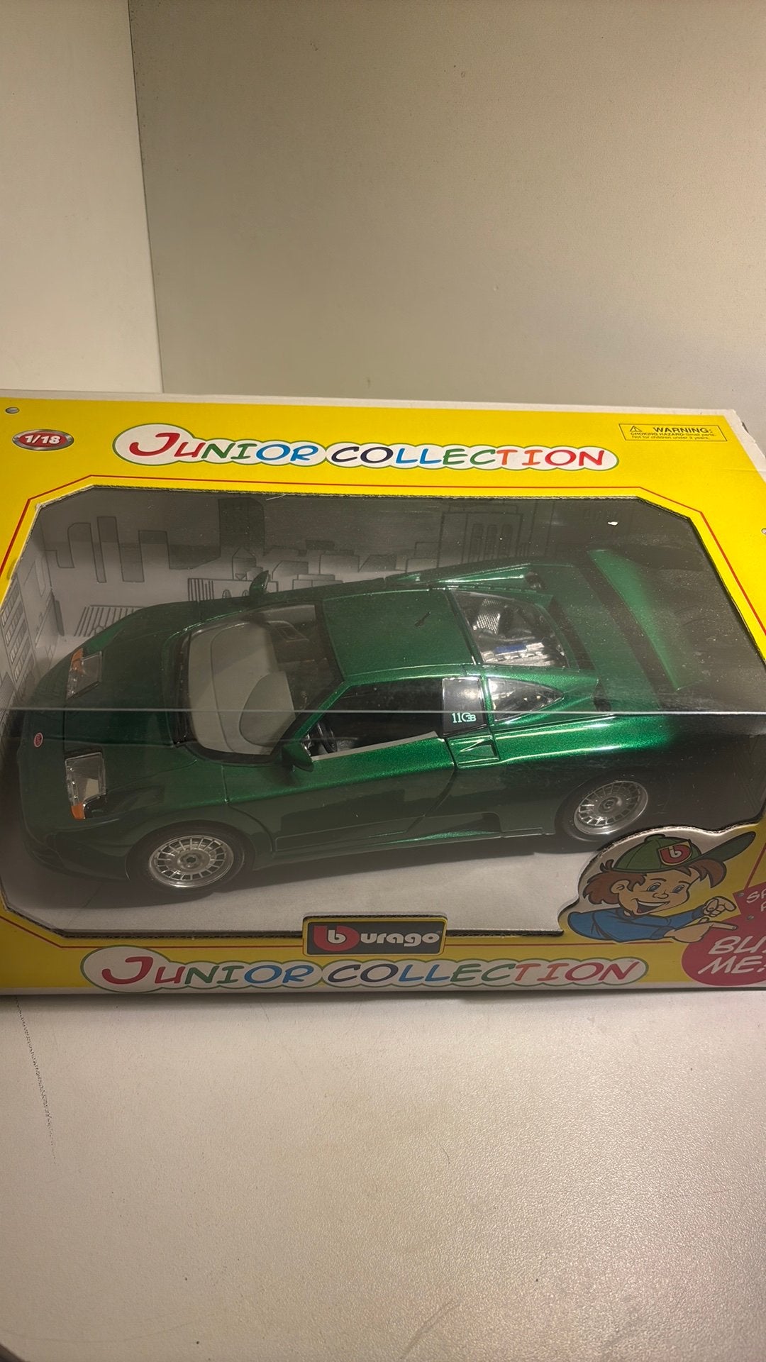Bugatti eb110 green junior colletion bburago 1.18, Ophalen of Verzenden, Bburago, A, A