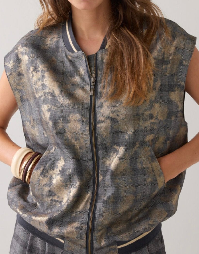 Summum gilet met rits geruit 36, Verzenden, Nieuw, Maat 36 (S), Zwart
