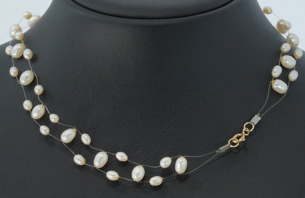 Parel vintage 18k gouden ketting choker slot dames uniek, Ophalen of Verzenden, Goud, Ketting, Met edelsteen
