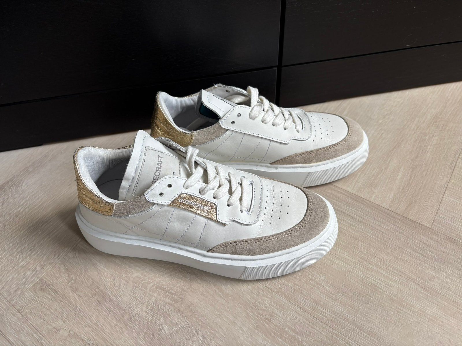 Goosecraft sneakers schoenen wit beige leren leer maat 37, Ophalen of Verzenden, Wit, Sneakers of Gympen