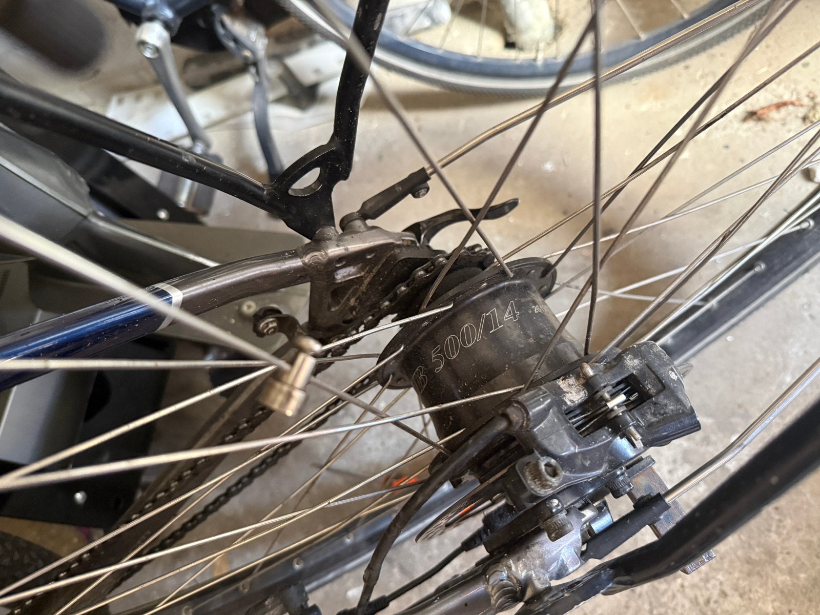 Rohloff e14 systeem disc wiel 36 spaaks inc bekabeling, Ophalen of Verzenden, Zo goed als nieuw, Wiel