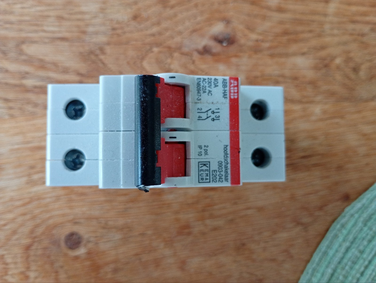 ABB HAF 40A Installatieautomaat 2-polig, Ophalen of Verzenden, Gebruikt, ABB, Installatieautomaat