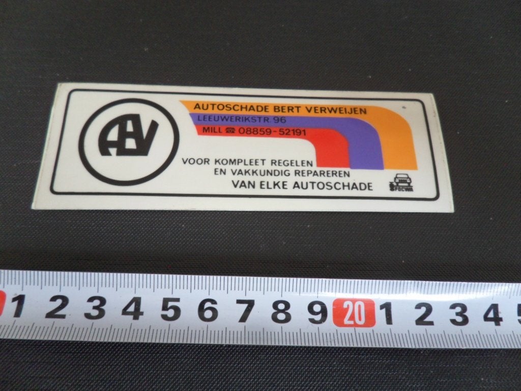 sticker transparant mill autoschade bert verweijen focwa *, Ophalen, Zo goed als nieuw
