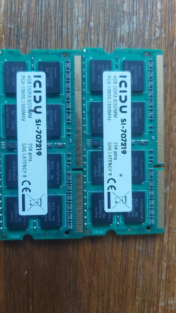 4gb ram 2 keer, Computers en Software, RAM geheugen, Gebruikt, 1333 mhz, DDR3, Ophalen of Verzenden