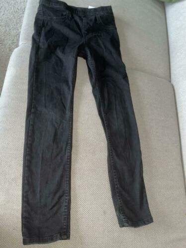 H&m skinnyjeans skinny 134 zwart zwarte spijkerlegging broek, Verzenden, Zo goed als nieuw, Meisje, Broek