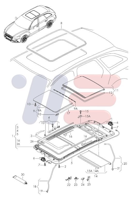 Panoramadak revisie Audi A6 C7 ('12-'18) 4G9877049, Ophalen, Audi, Gebruikt, Audi