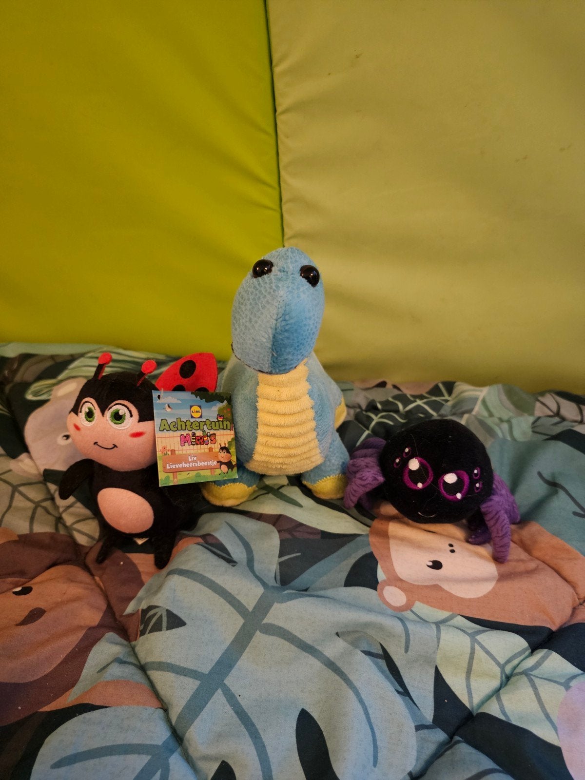 Leuke knuffels: lieveheersbeestje, dinosaurus en spin, Kinderen en Baby's, Speelgoed | Knuffels en Pluche, Overige merken, Ophalen of Verzenden