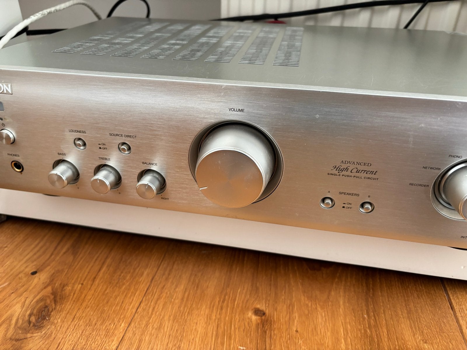 Denon PMA-720AE Geïntegreerde Versterker - Zilver, Denon, Ophalen of Verzenden, Zo goed als nieuw, 60 tot 120 watt