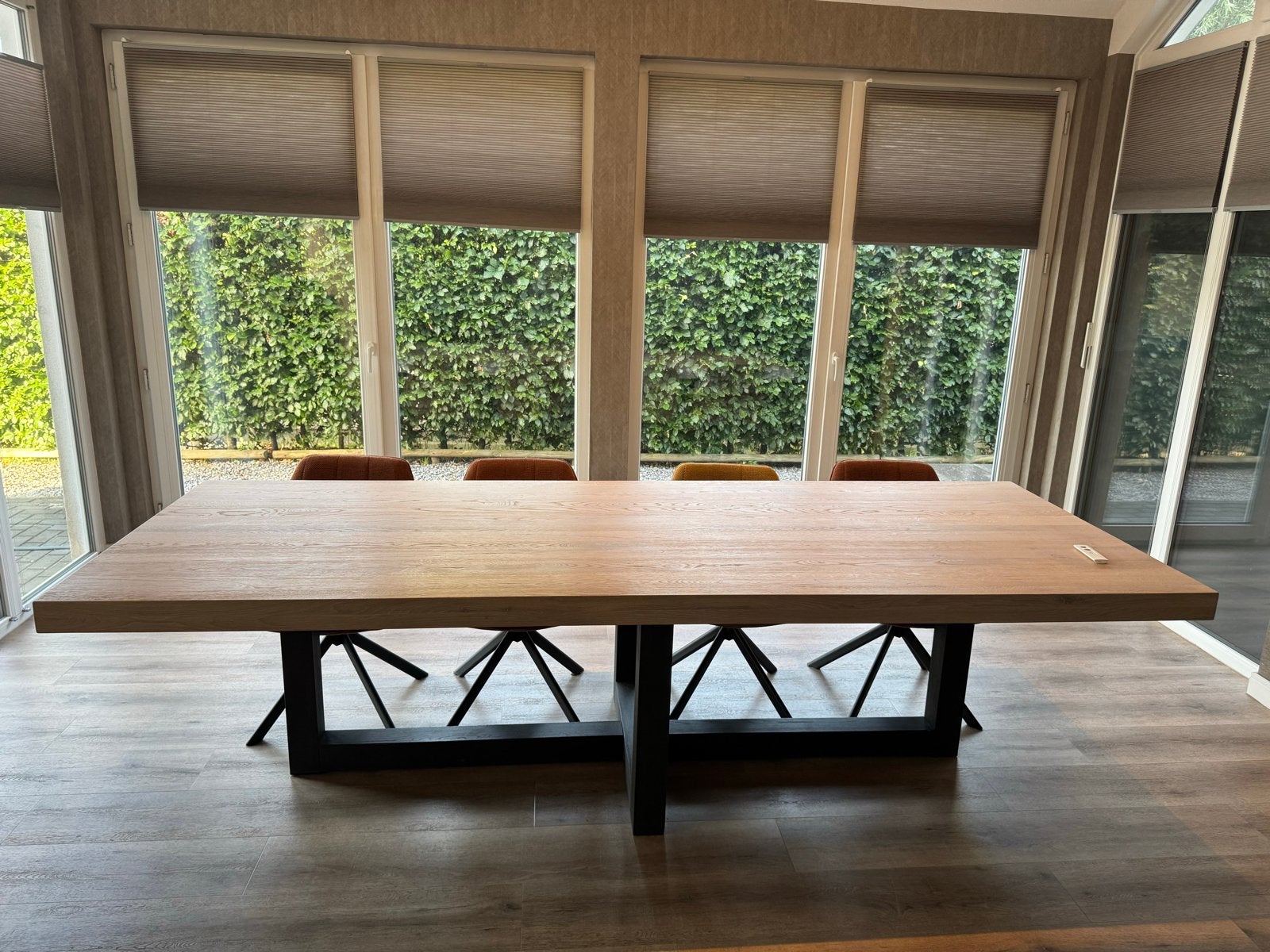 Grote eettafel (eventueel met 8 stoelen) - Eikenhout, Huis en Inrichting, Tafels | Eettafels, Ophalen, 100 tot 150 cm, Eikenhout
