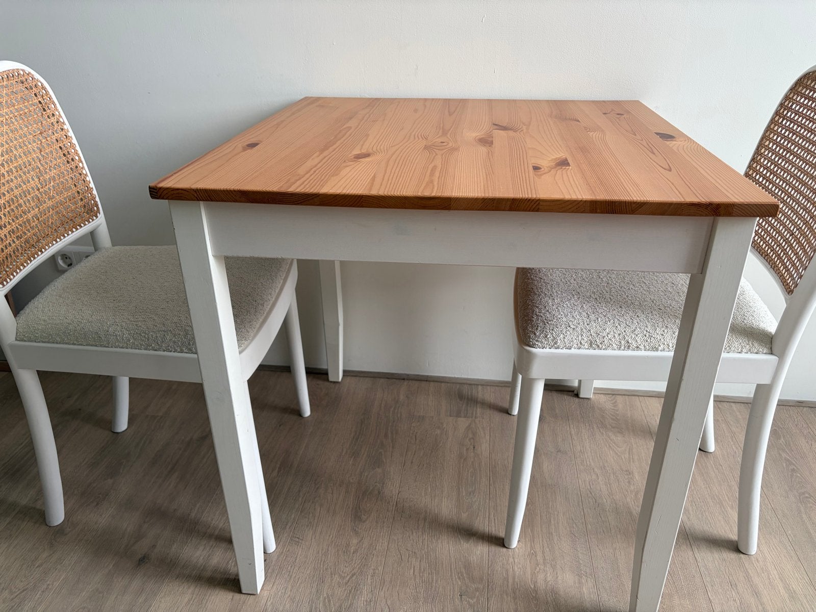 Eettafel+2 stoelen - IKEA Lerhamn 74 x 74 cm (ook los optie), Huis en Inrichting, Tafels | Eettafels, Ophalen, 50 tot 100 cm, Vierkant