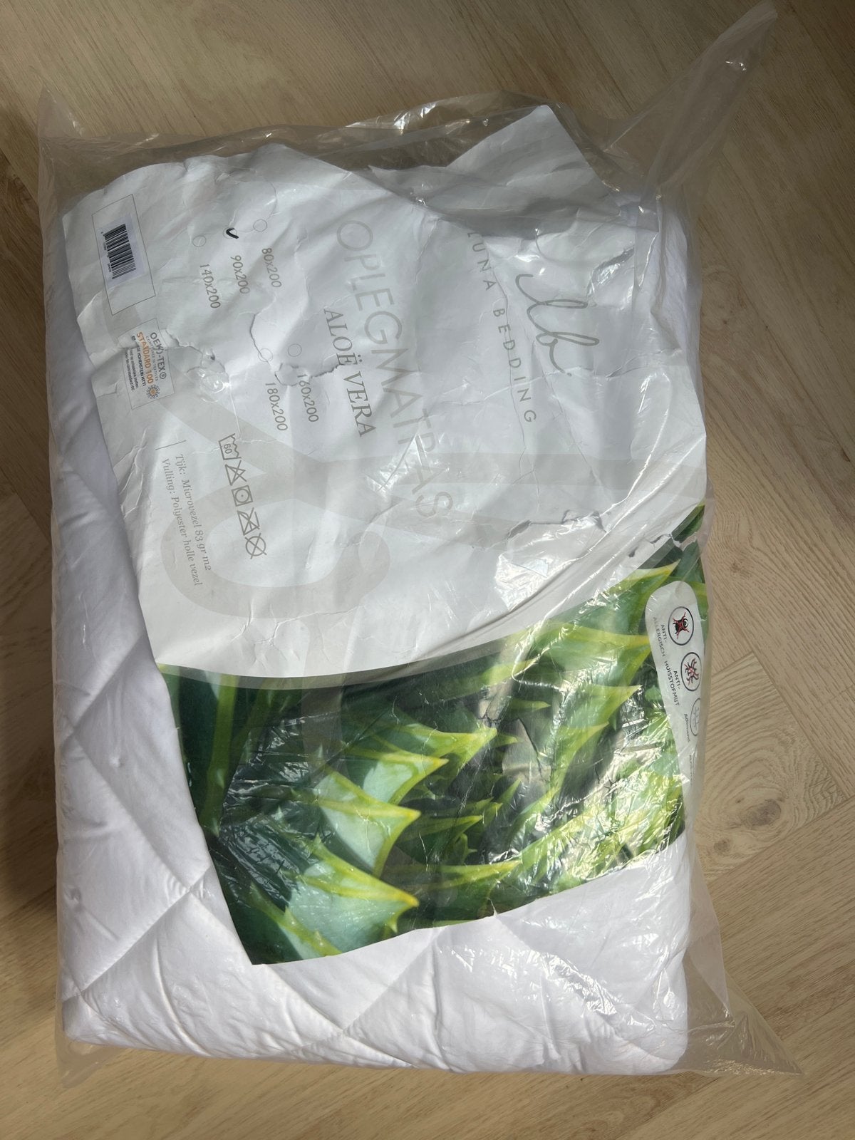 Matrasbeschermer / Oplegmatras Aloe Vera 90x200 cm, 90 cm, Eenpersoons, Nieuw, Ophalen of Verzenden