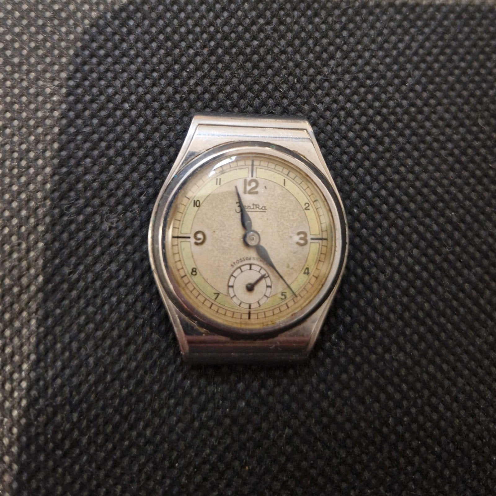 horloge zentra, Ophalen of Verzenden, Staal, Overige merken, 1960 of later