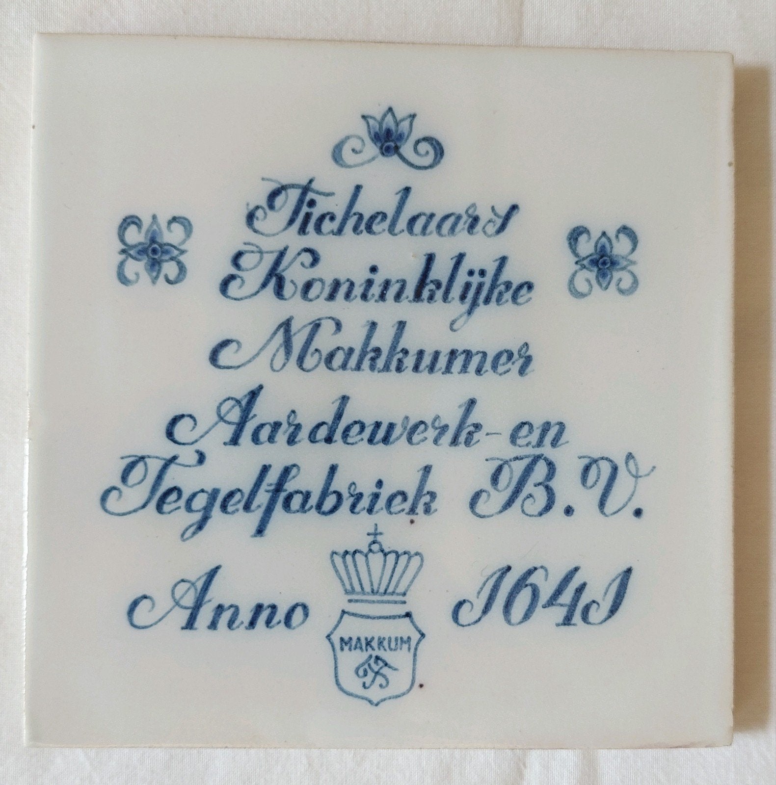 Tichelaar Makkum tegel, Ophalen of Verzenden