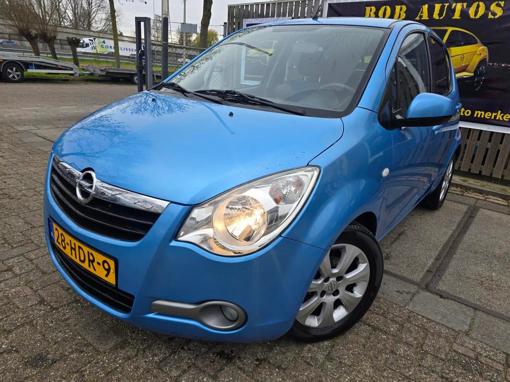 Opel Agila 1.2 Enjoy/automaat/airco/trekhaak/apk/rijd schake, Blauw, Origineel Nederlands, Bedrijf, Metallic lak