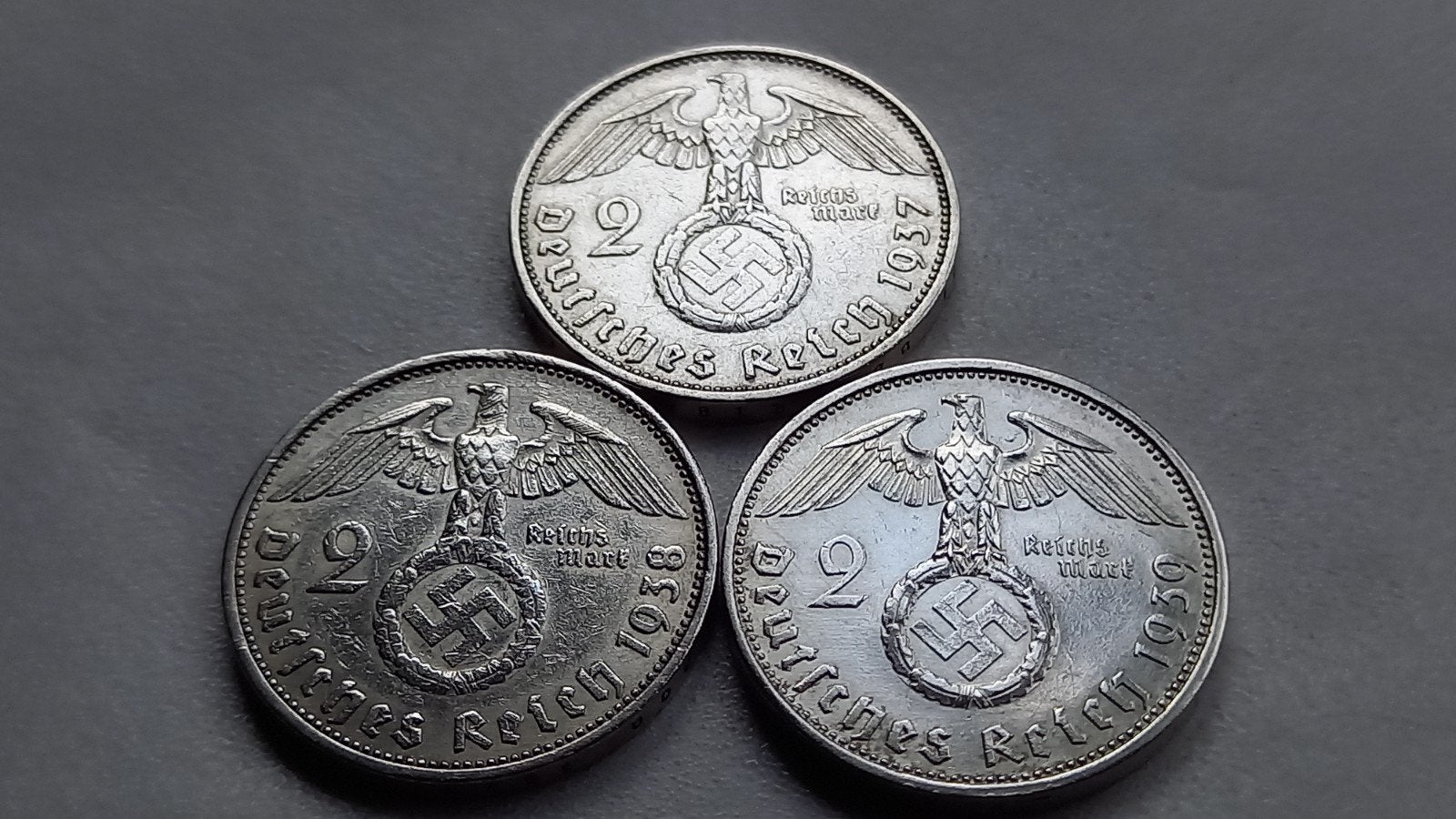 WO2 3x 2 Reichsmark zilver nazi duitsland 3, Ophalen of Verzenden, Duitsland, Setje, Zilver