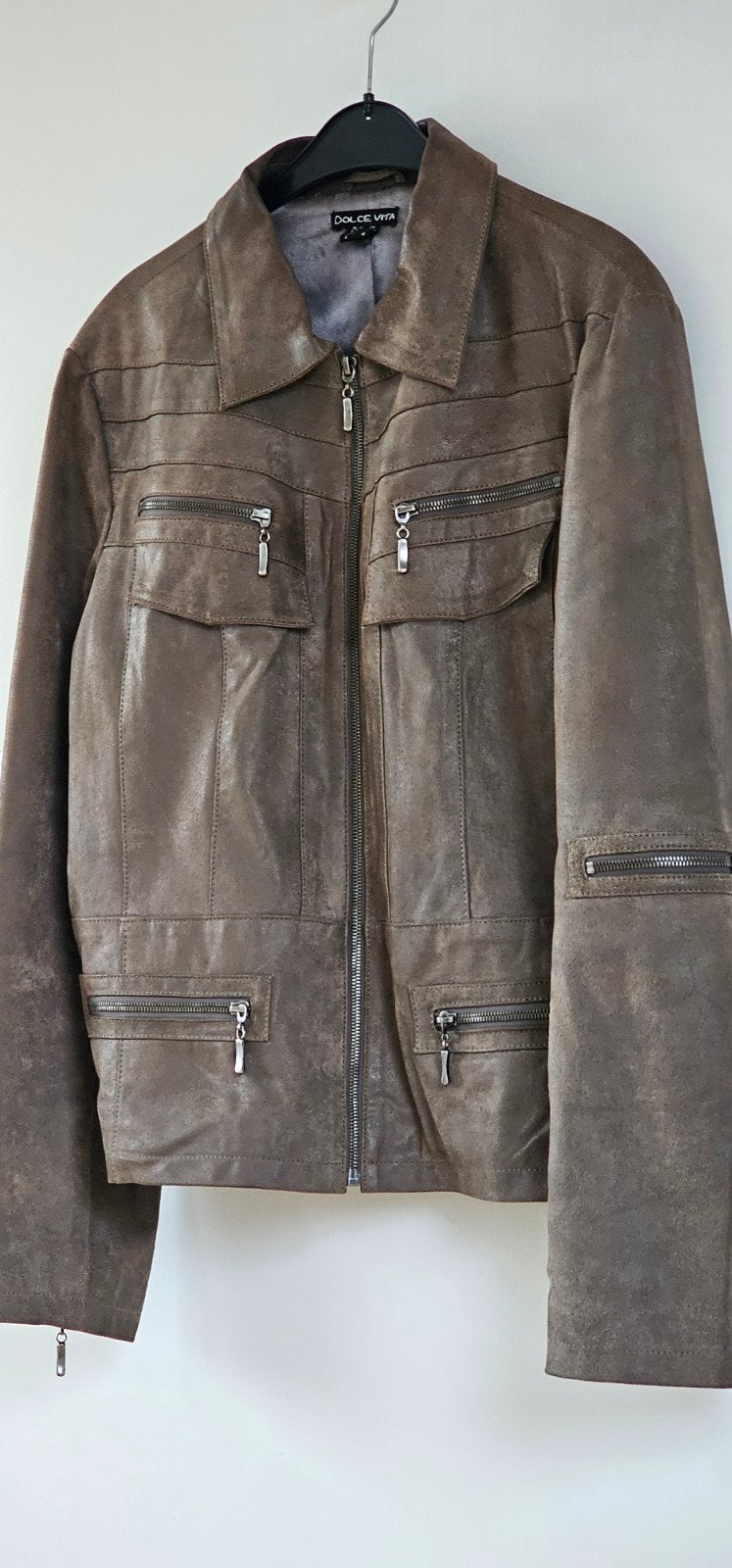 mt 48 suède jasje, Kleding | Dames, Ophalen of Verzenden, Zo goed als nieuw, Bruin, Jas of Mantel