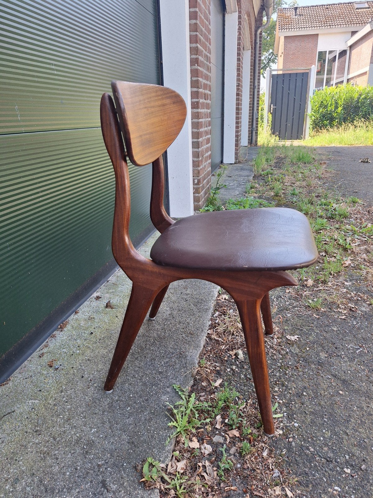 Webe van teefelen stoel teak skai vintage, Ophalen, Bruin, Eén