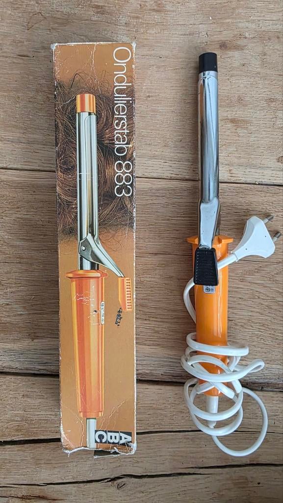Vintage Krultang ABC Ondulierstab 883 Jaren 70 Retro Oranje, Ophalen of Verzenden