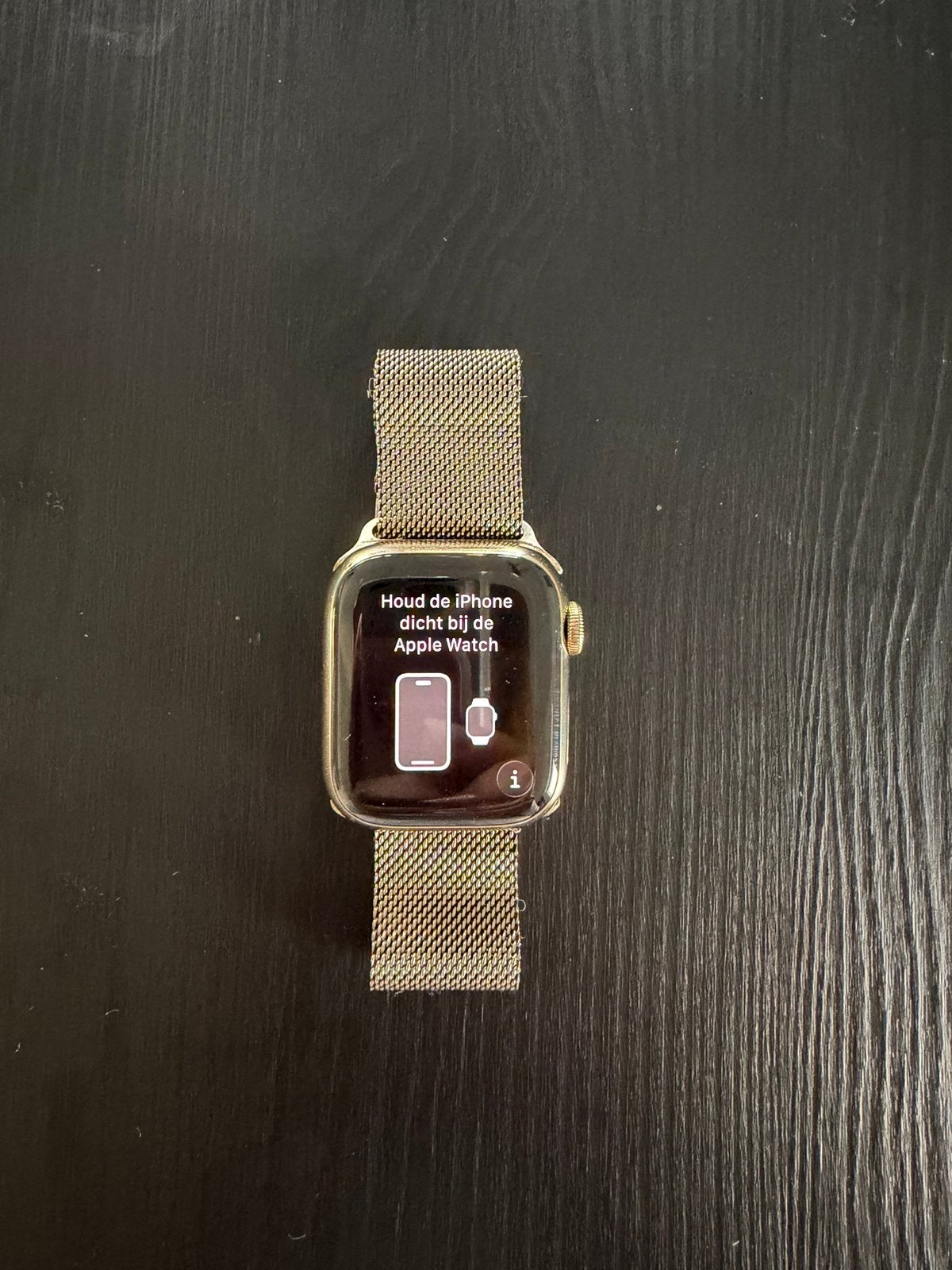 Apple watch series 7 4g 41mm rvs goud, Ophalen of Verzenden, Gebruikt, Zwart, IOS
