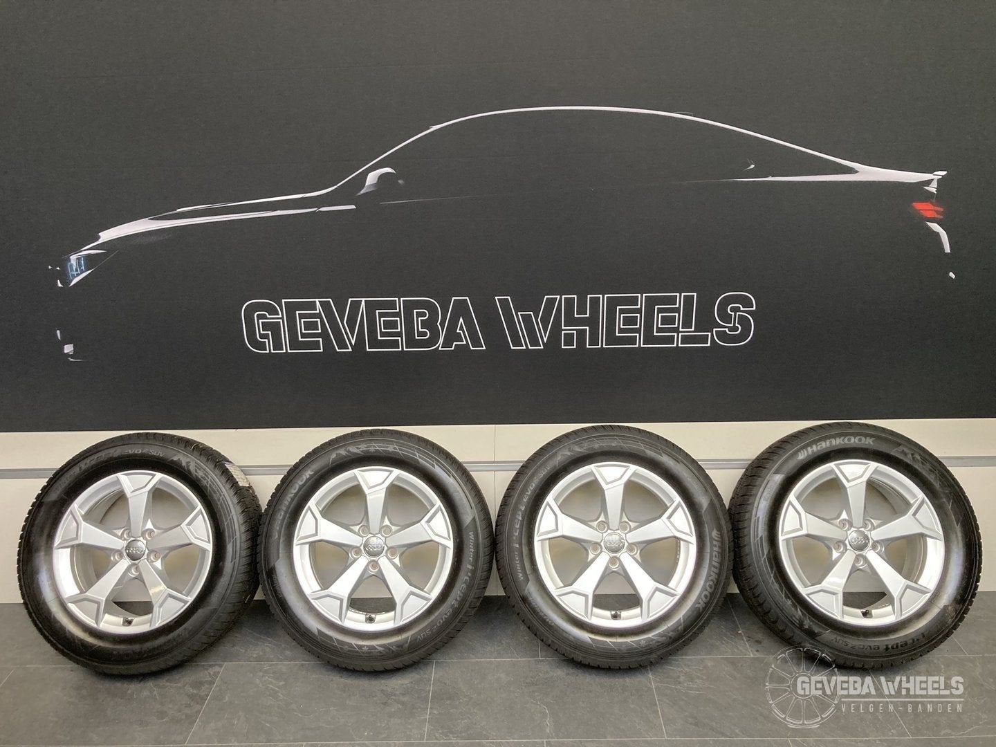 17” originele Audi Q3 F3 velgen + winterbanden 5x112 83A6010, -, -, Banden en Velgen, 17 inch