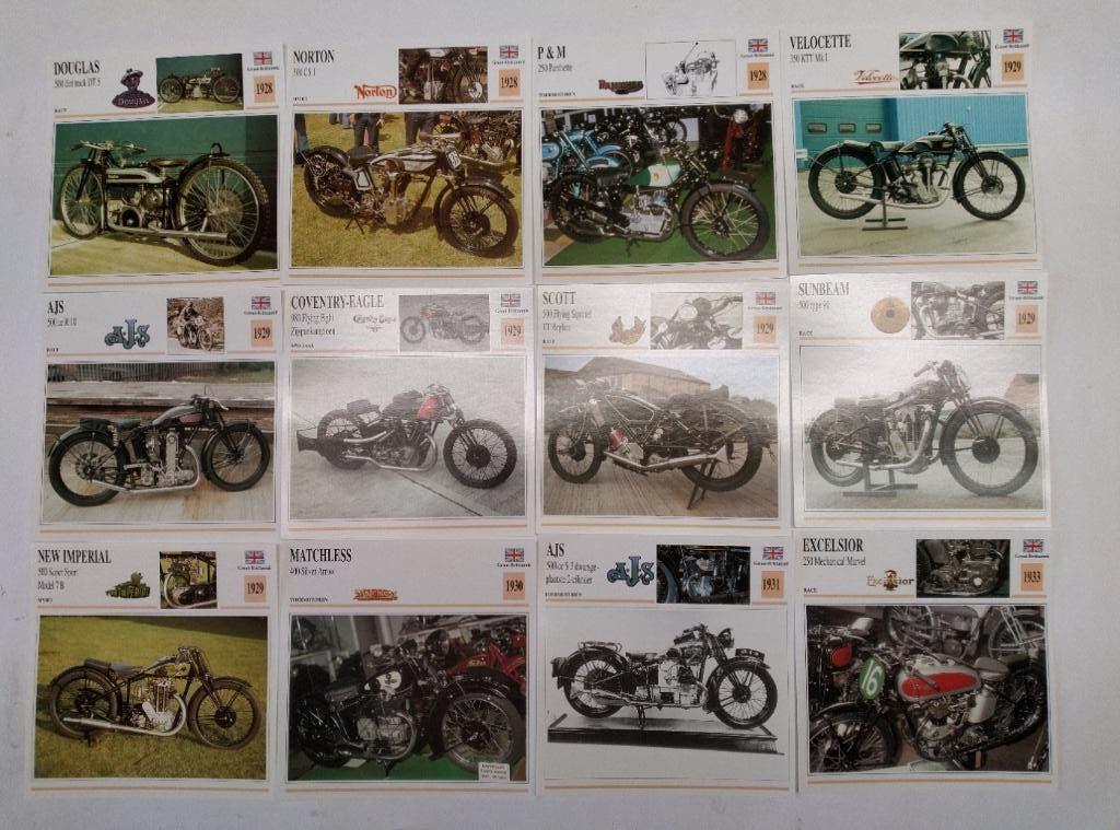 98 st. ENGELSE MOTOR kaarten 14x14 cm. 2-zijdig als nieuw, Ophalen of Verzenden, Overige merken